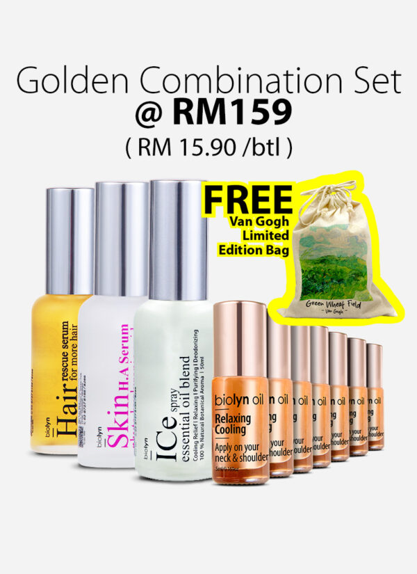 (Golden Combination) Biolyn Ice Spray 50ml / Biolyn Hair 50ml / Biolyn Skin 50ml + Biolyn Oil 5ml x 7