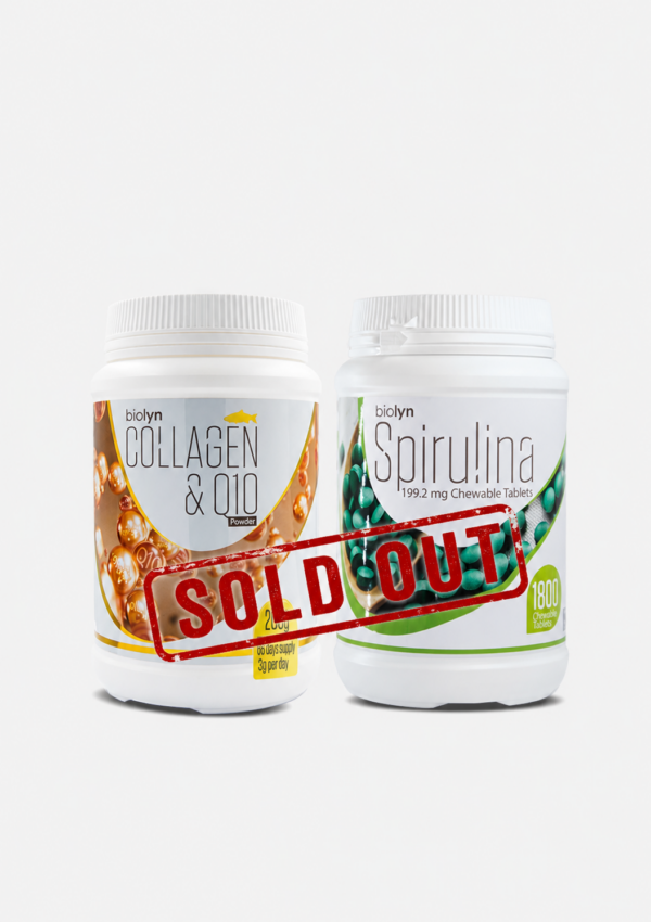 Biolyn Collagen & Q10 Powder (200g) x 1 (EXP: Jan 29) / Spirulina 1800's x 1 (EXP: Dec 27)